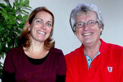Theresia Haiger (Heilbutt & Rosen) und Gerhard Blaboll beim Radiointerview